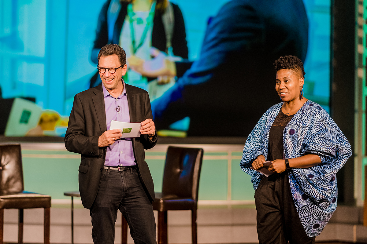 Frank Sesno and Dr. Imani Cheers welcome everyone back at the start of Day 2, and review pictures of Day 1.